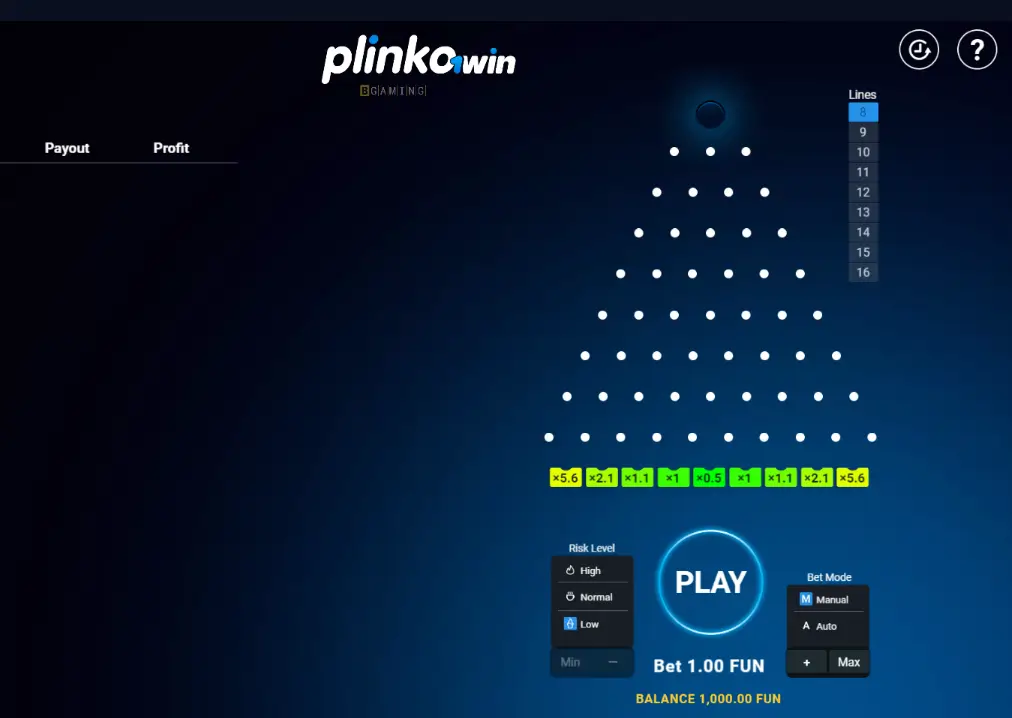 Play Plinko game online